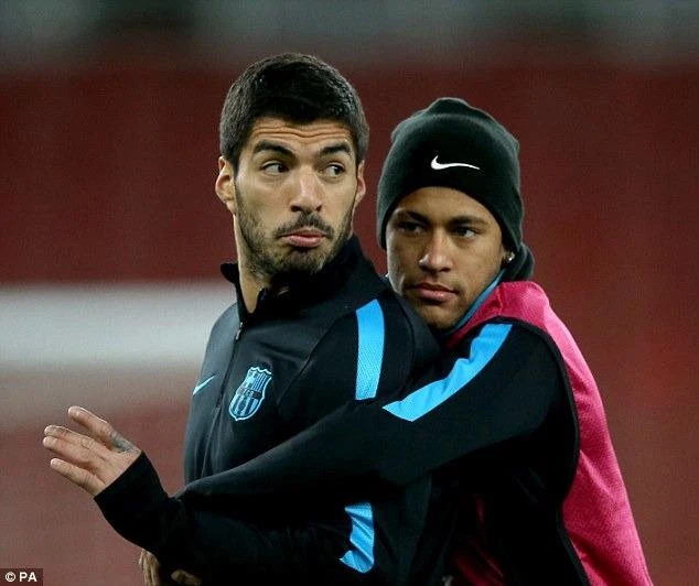 Neymar cùng Luis Suarez 